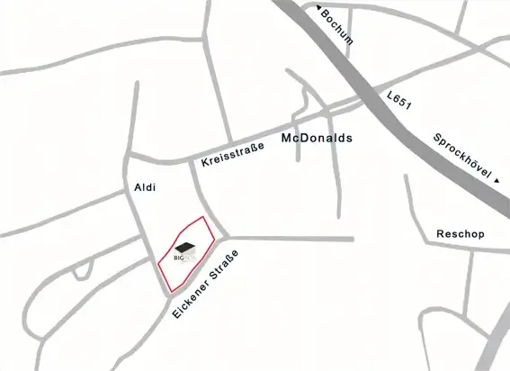 Kartenausschnitt vom Standort Hattingen