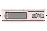 Doppelt-Lang Garage mit zwei Toren